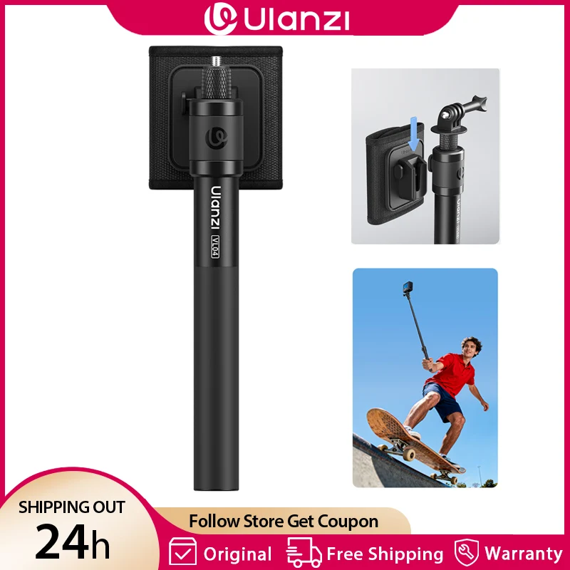 

Ulanzi VL04 1.1M Action Camera Quick Release Extension Pole Selfie Stick for Gopro Insta 360 Action Camera Outdoor Vlog Live
