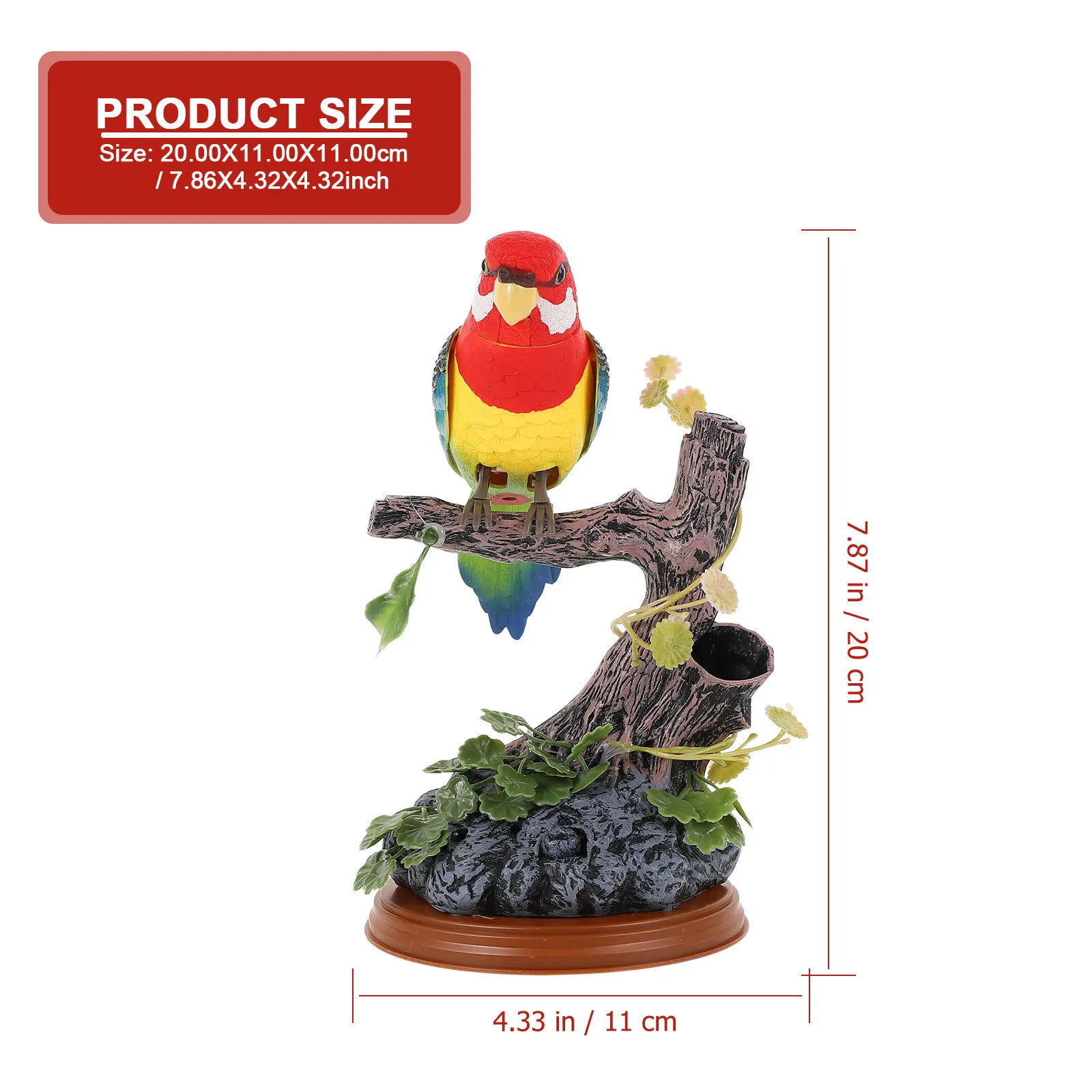 Zestaw Nagrywający Papuga dla Dzieci Uroczy Elektryczny Ptak Imitujący Mówienie Edukacyjna Zabawka do Nauki Zabawny Powtarzający Głos Prezent