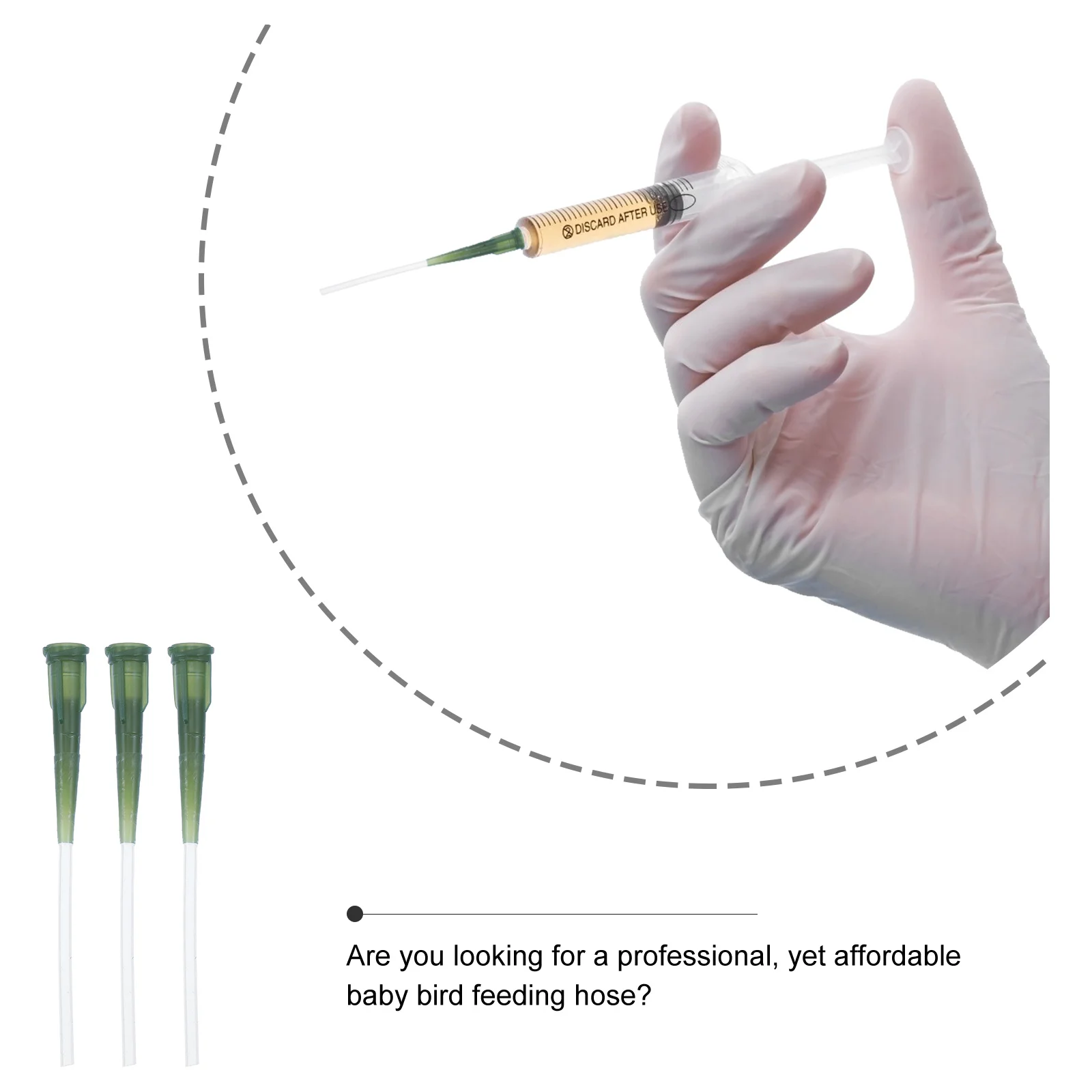 

3pcs Feeding Tube For Baby Birds: Soft Food Grade Hose Reusable Milk Water Feeder Tool For Young Parrot Sick Bird