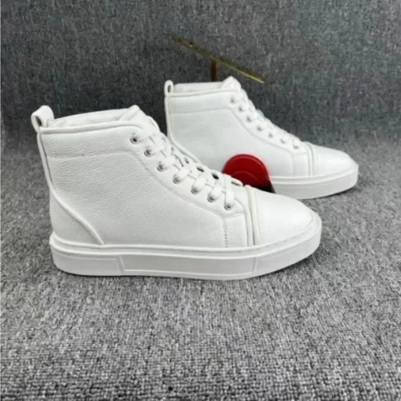 

Red Bottom Shoes for Men Fashion Brand High Heee Men's Leather Shoes Rivets Casual Flats Sneakers Birthday Present High Quality