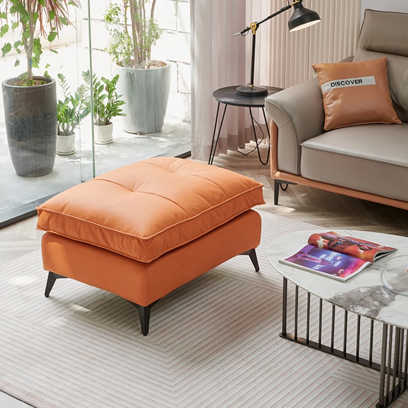 

Sofa pedal single Italian light luxury removable and washable technology cloth sofa stool concubine extension square collapse li