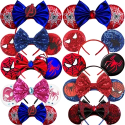 Disney Marvel Spiderman Ear Headband for Adults Mickey Mouse Ears Hairbands Women Bows Hair Accessories Girls Avengers Headwear