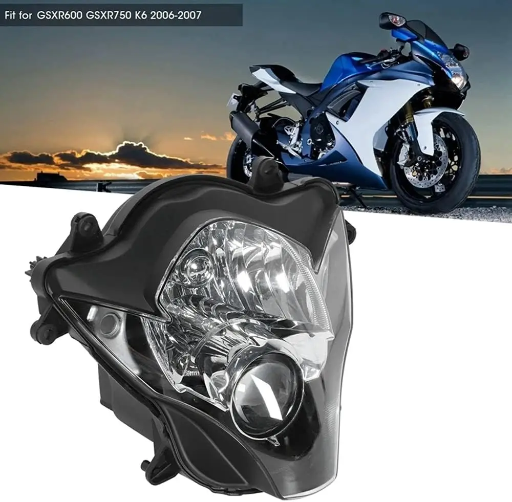

Фара мотоцикла в сборе, совместимая с Suzuki 2006 2007 GSXR600 GSXR750 K6 06 07 gsx-r600 gsxr 750, мотоцикл Plas