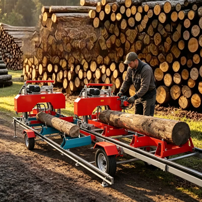

Industrial Wood Cutting Machine Wood Sawmill Machine Automatic Feeding System Efficiency Lumber Production Commercial Timber