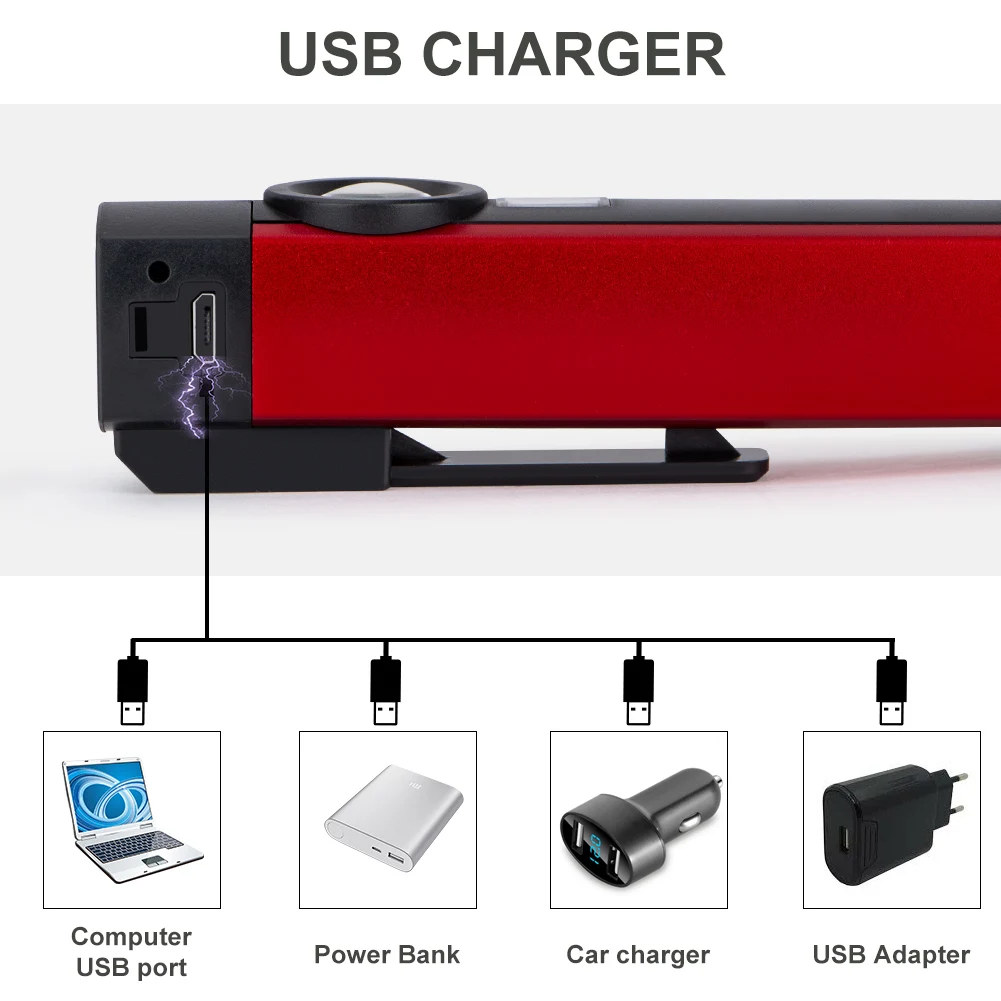 Luz UV ultrabrillante/luz blanca LED de trabajo, linterna recargable, luz de reparación de automóviles, linterna de luz negra, 395nm