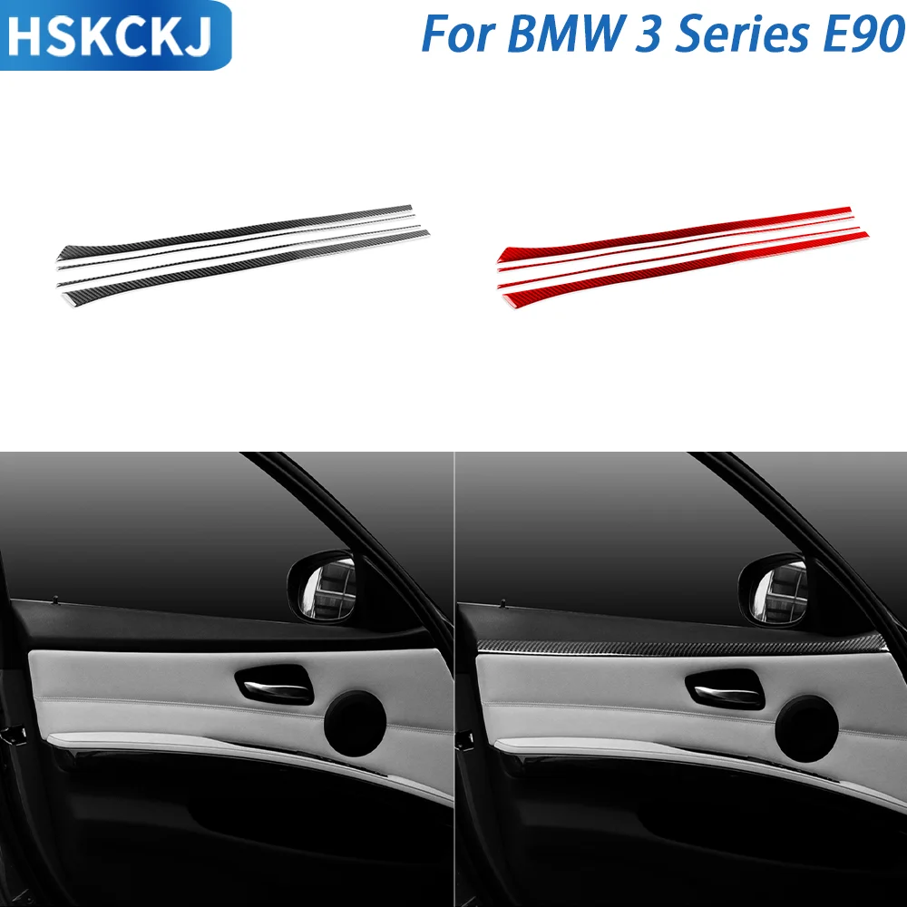 

For BMW 3 Series E90 2005—2012 Car Accessories Carbon Fiebr Front Door Decorative Strip Cover Trim Sticker Modification