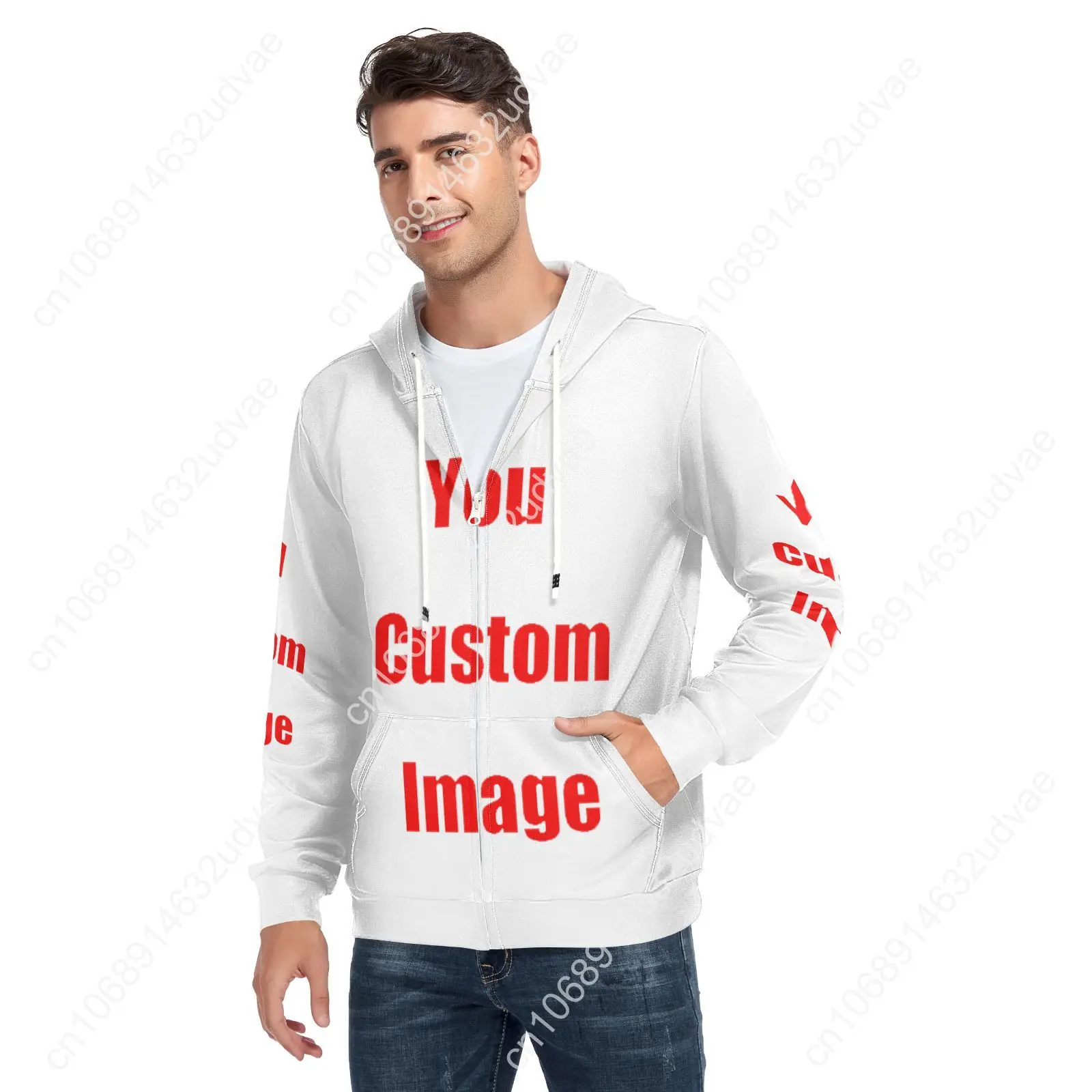 2022 New Autumn Winter Streetwear Sweatshirt Customize Print Zipper Sweatshirt Hoodies Men Hip Hop Hoody Fashion Top Pullover