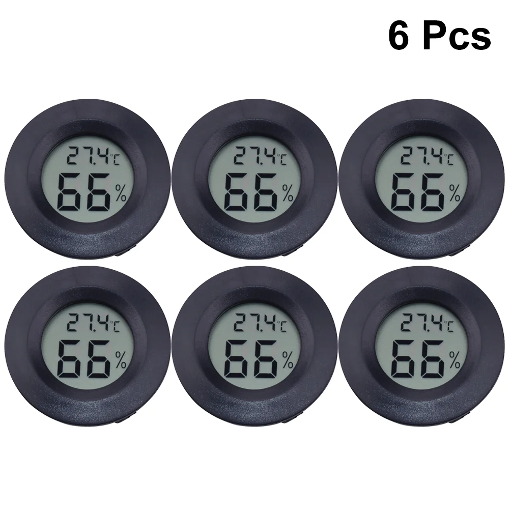 6 PC Terrariums Reptile Humidifier Pet Temperature Meter Digital Indoor Thermometer Hygrometer Humidity Box