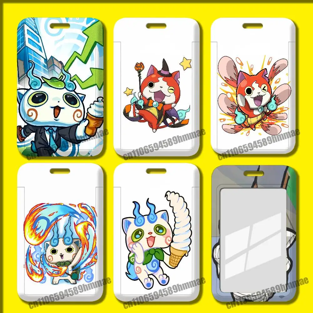 For Yo-kai Watch Jibanyan Komasan Employee ID Card Holder Office Badge Work Student Bank Credit Hard Holders Case Shell