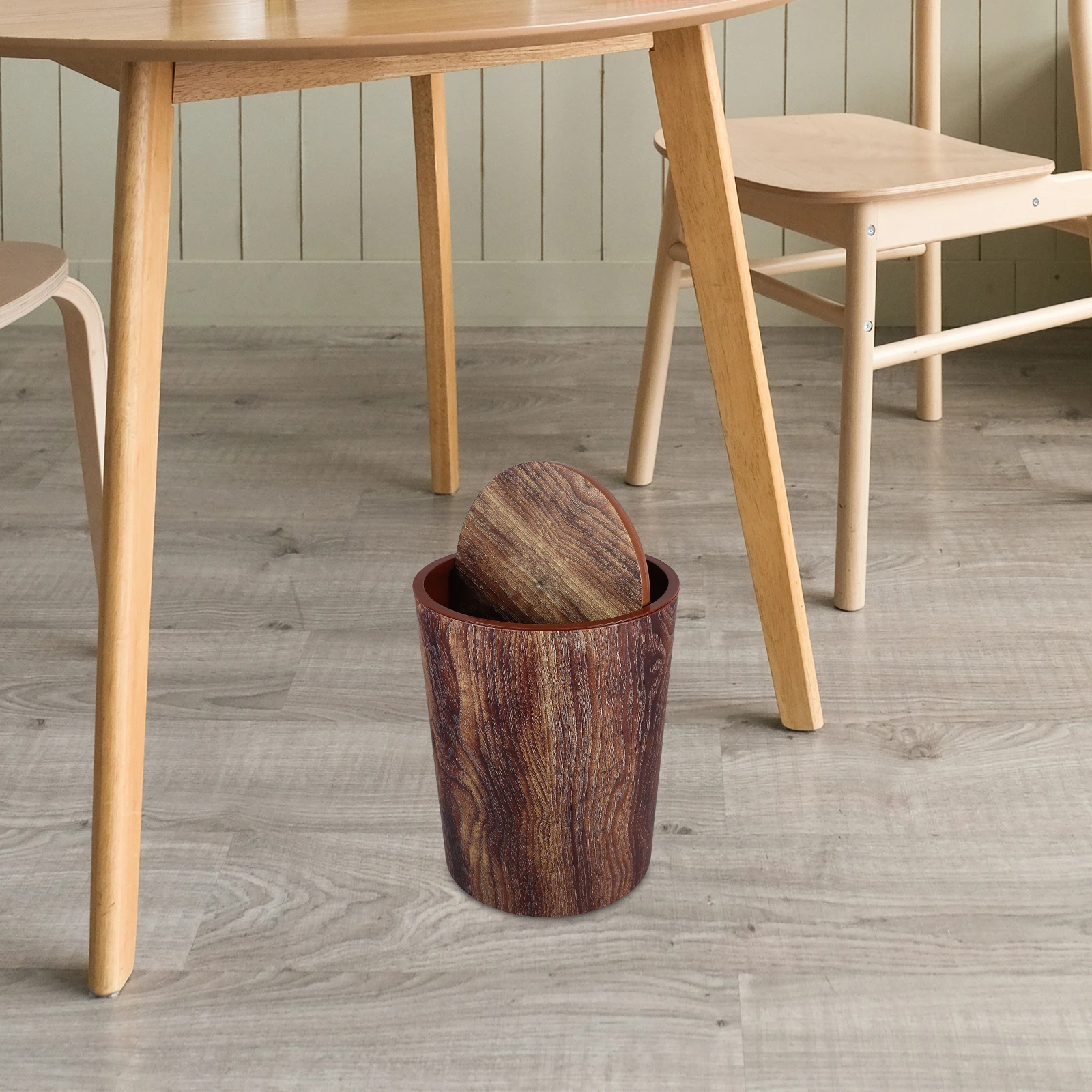 

Garbage Can Bathroom Trash Cans High Capacity Bin with Lid Desktop Bedroom Plastic Waste Baskets Dorm Office