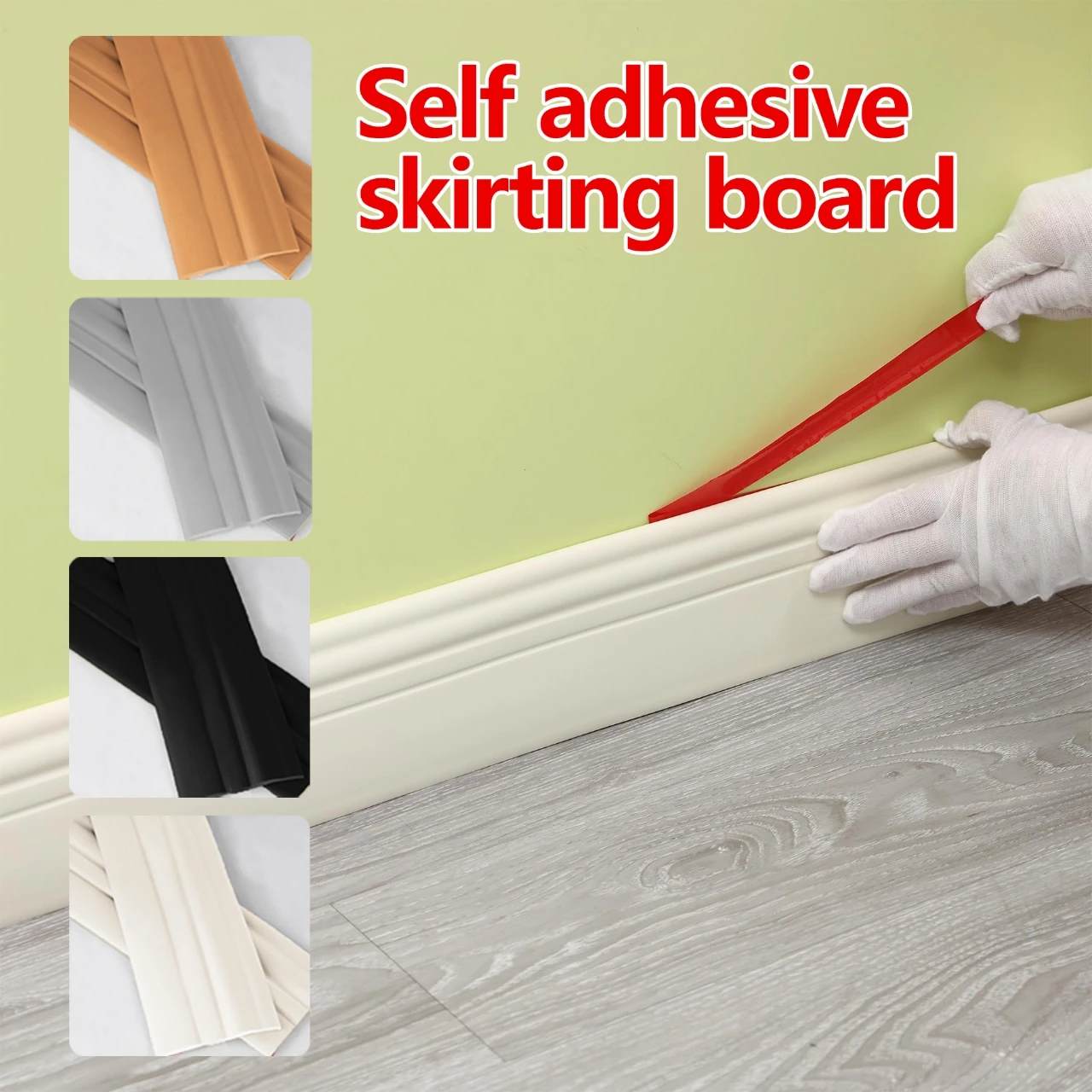 5-Meter Flexible Skirting Board, Easy to Peel off Installation, Used for Skirting Board/Wall Protection, Suitable for Home Use