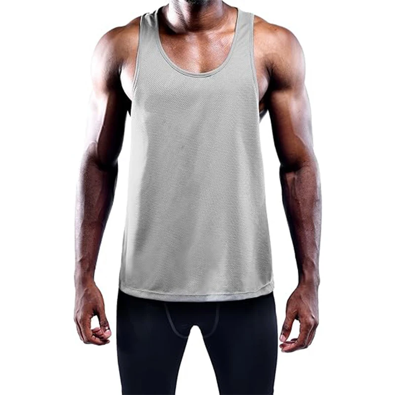 Running Tank Top For Men Quick Dry Workout Sleeveless Shirt Breathable Muscle Singlets Tanktop Training Bodybuilding Sport Vests