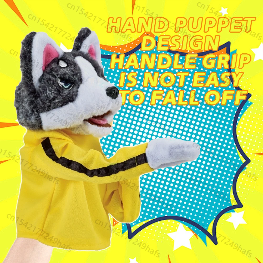 Stofftier Boxen Hund Interaktive Handpuppe Spielzeug Handschuh Leistung Muppet Fingerpuppe Husky Plüschpuppe Süßes Geschenk