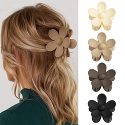 4 PCS Flower Hair Claw Clip For Women Girls Non Slip Strong Hold High Appearance Level Back Head Coffee Color Grab Clip