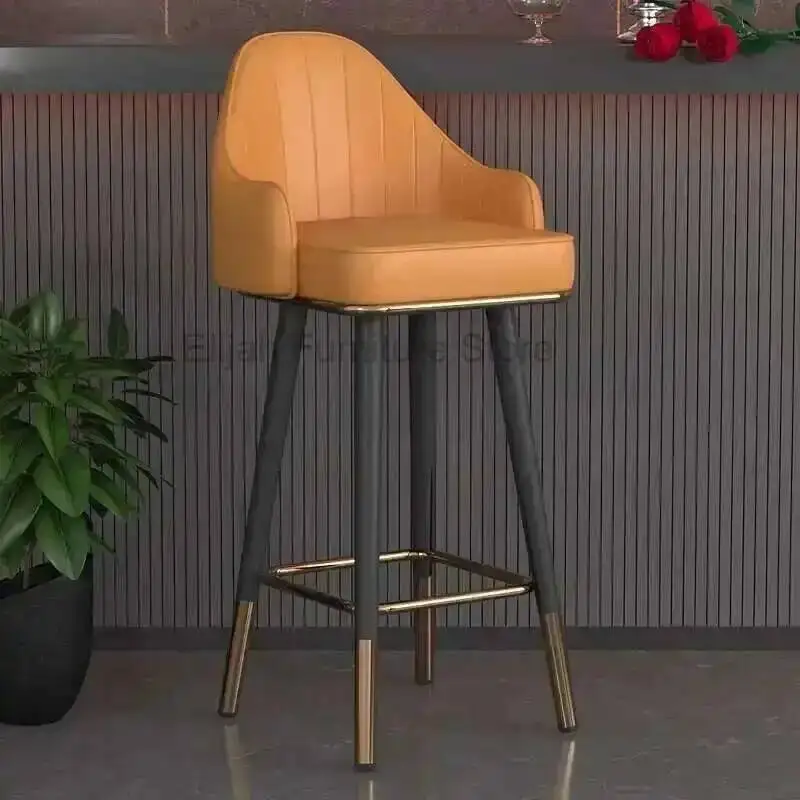 Reception High Minimalist Stool Nordic Bar Backrest Modern Kitchen Luxury Swivel Stool Ergonomic Modern Stoel Furniture XR50BY