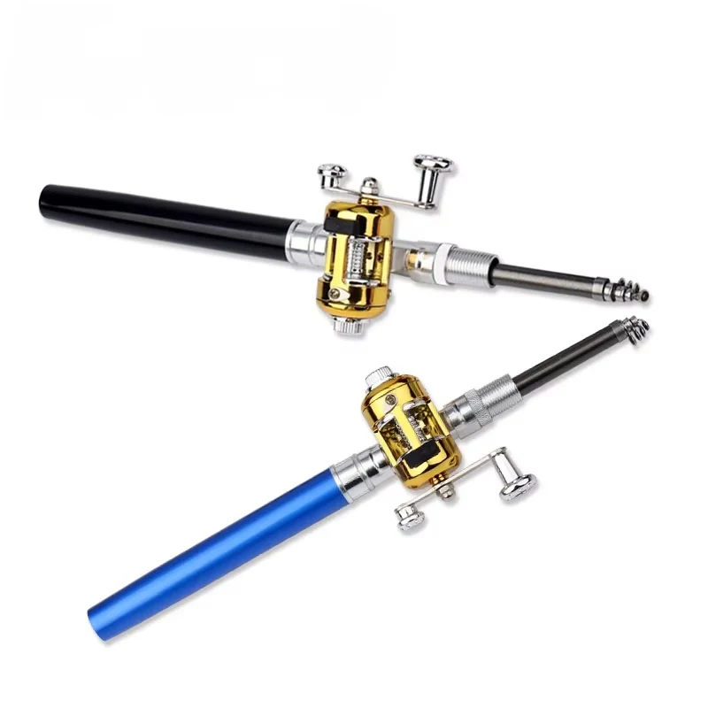 1PCS Aluminum Alloy pen Fishing Rod Mini Portable Pocket Small Fishing Rod Ice Raft Fishing Bridge Fishing 1 Meter image 3