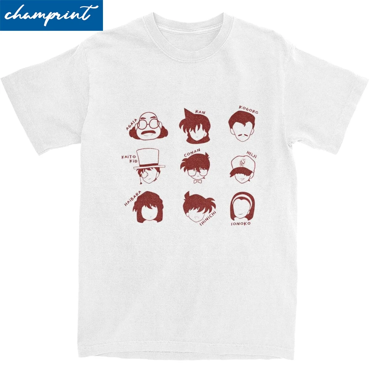 Detective Conan Icons Anime T-Shirts for Men Women Funny Cotton Tee Shirt O Neck Short Sleeve T Shirt Birthday Gift Tops