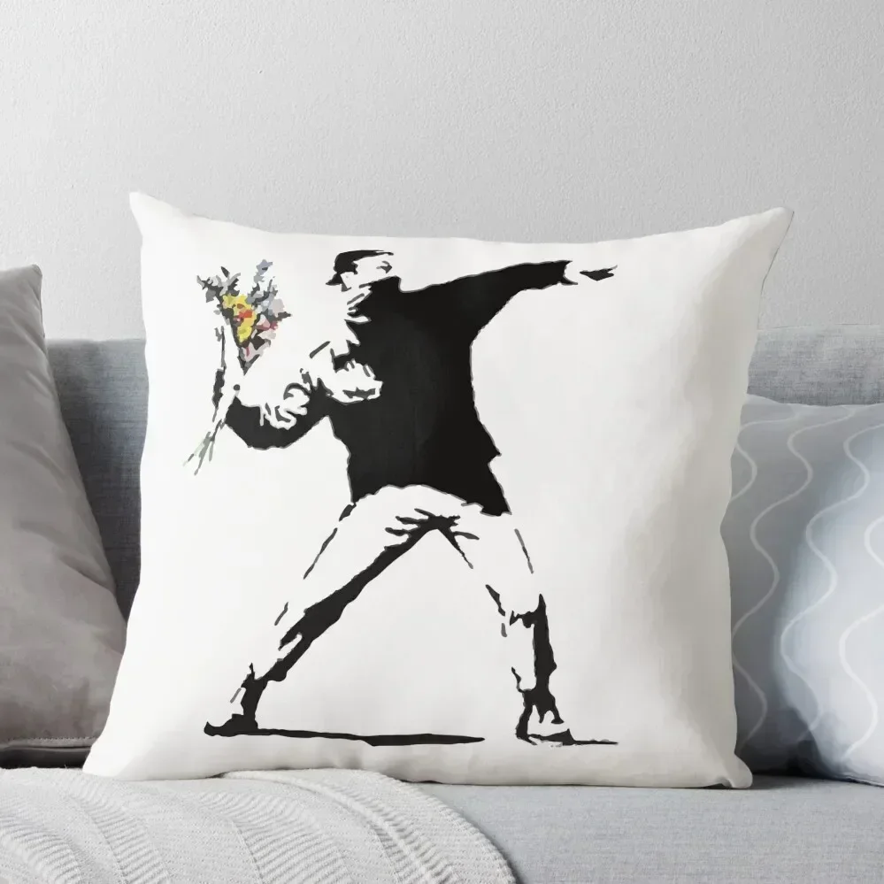 Rage Flower Bomber Stencil Throw Pillow Decorative Cushions Sofa Cushions Cover pillow