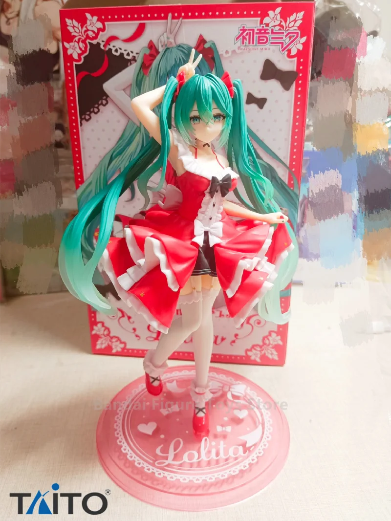 

Taito Original Hatsune Miku Anime Figure Fashion Lolita Hatsune Miku 18cm Action Figurine Kawaii Model Desktop Ornament Toy Gift