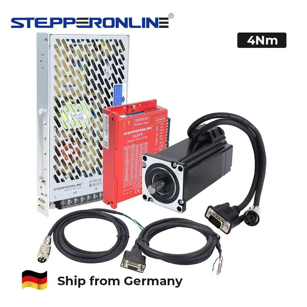 STEPPERONLINE EU Wysyłka z UE Silnik Krokowy Zamkniętej Pętli 4Nm Nema24 z Enkoderem i Łatwym Sterownikiem Serwo CL57Y Zestaw CNC