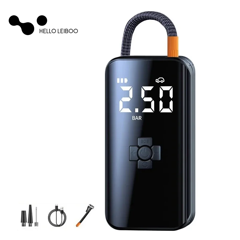 

LEIBOO Rechargeable Car Air Pump Portable Car Automatic Compressor Tire Inflator for Motorcycle Bicycle Basketball Inflatable