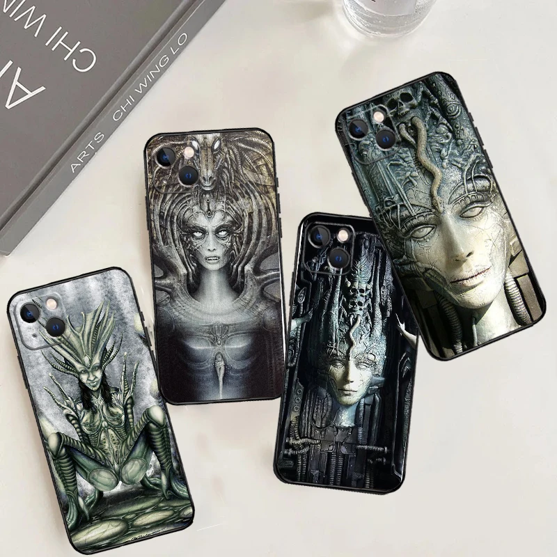 Hr Giger Li II Case For iPhone 15 16 11 12 13 14 Pro Max 7 8 Plus XR X XS Max 12 13 Mini Back Cover