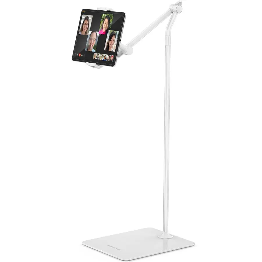 

Tablet Floor Stand,Stylish Adjustable Height iPad Floor Stand with Stable Base,Aluminum 360 Rotation Holder for Sofa Bed,Fits 4.