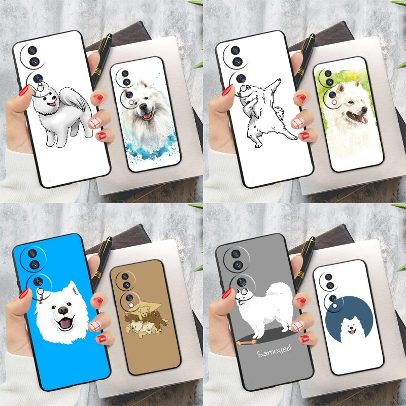 Cartoon Samoyed Dog Case For Honor 200 Pro X9c X9a X8a X7a X6a X7 X8 X9 X8b X9b 50 70 90 Magic 6 5 Lite Cover