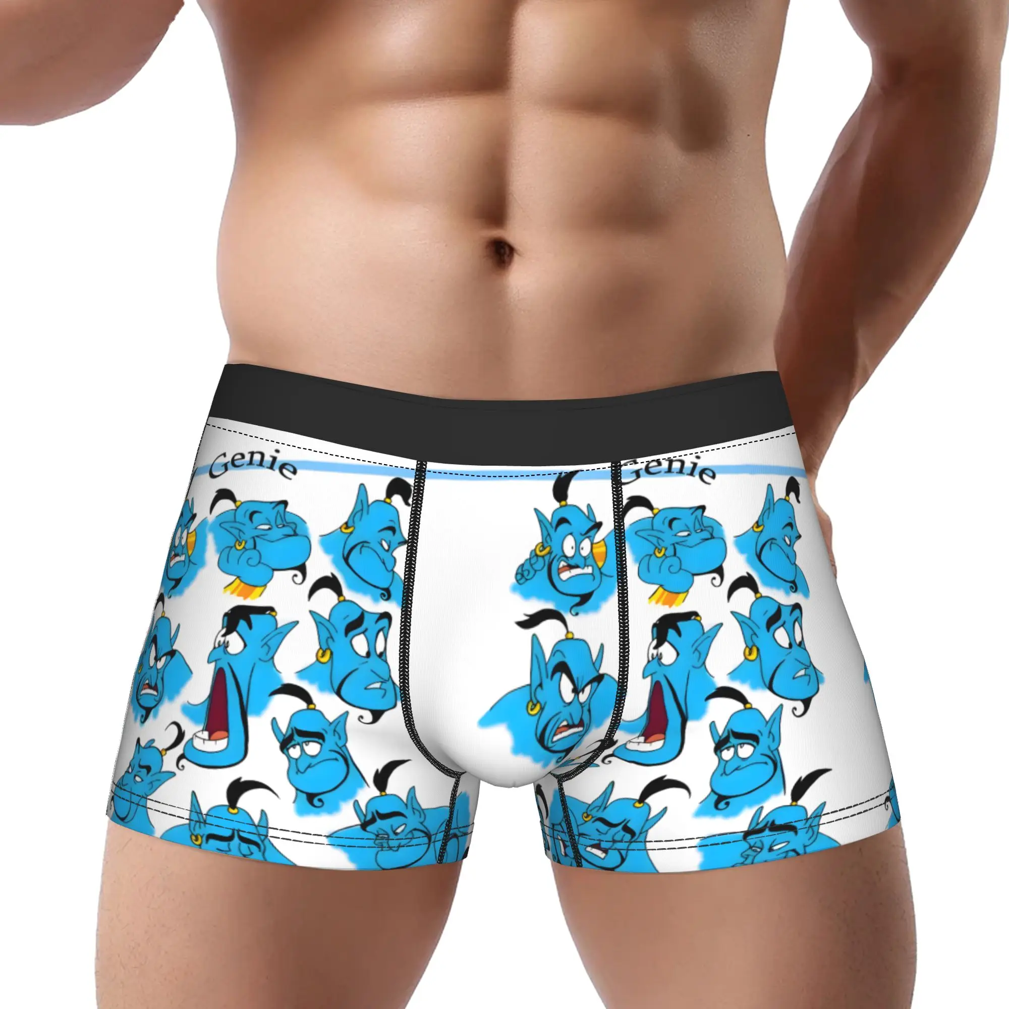 

1 шт. мужские трусы-боксеры Genie Aladdin, дышащие, с принтом