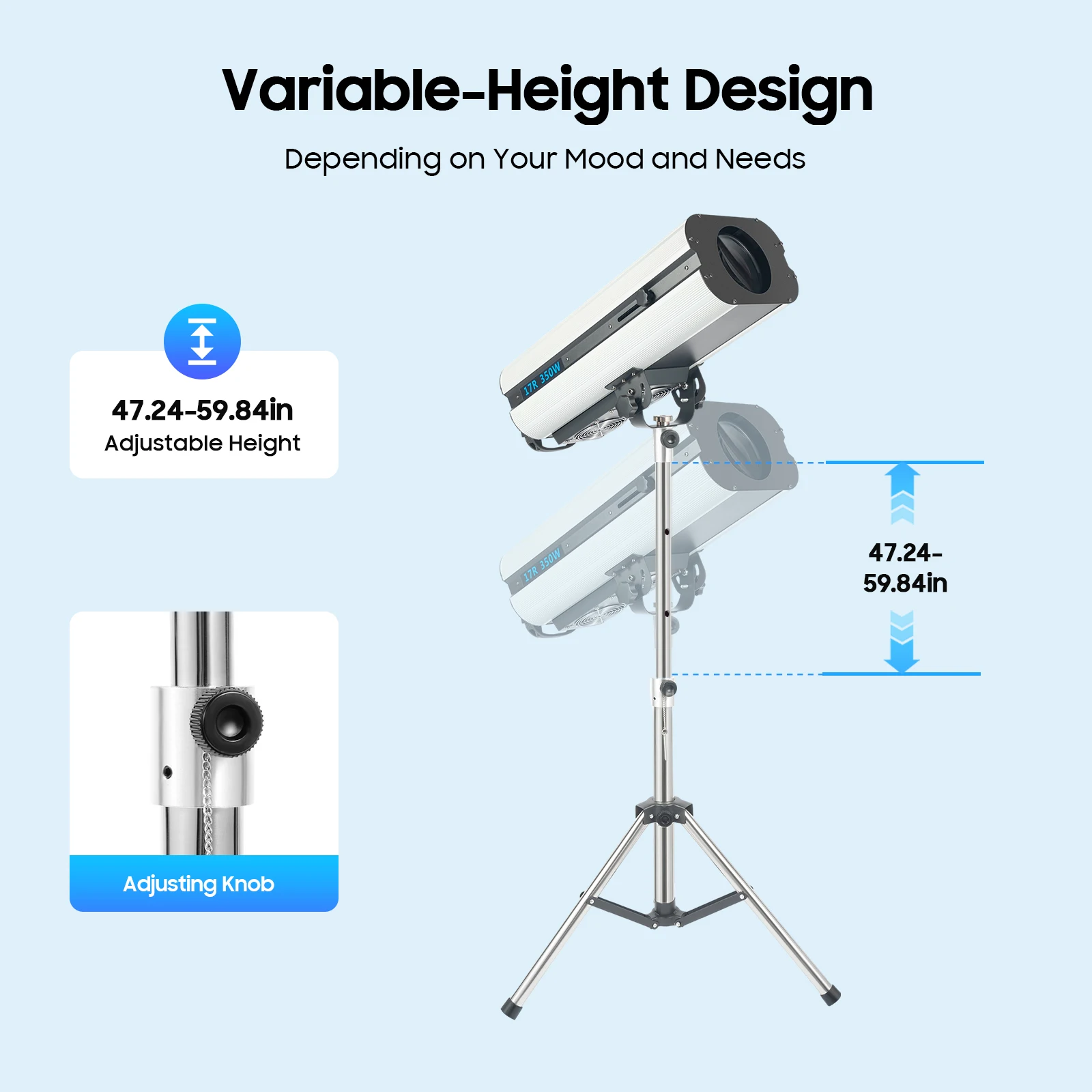 

350W Beam Follow Spotlight with Tripod Bracket 6 Color Stage Light for DJ Wedding Event Performance