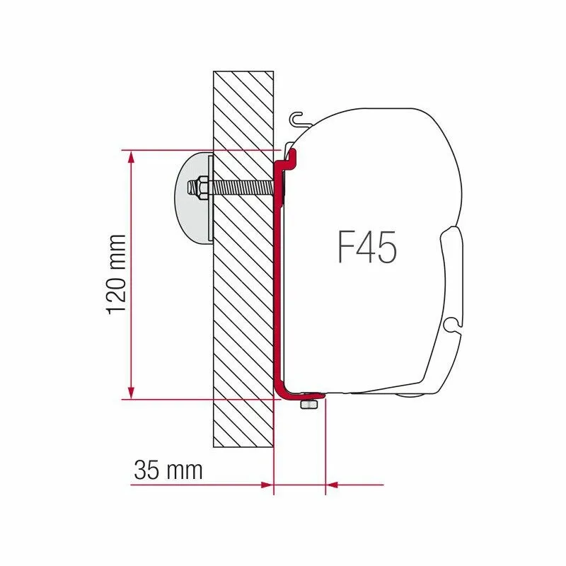 

Customization 98655-391 For Fiamma F45S 260-400 Awning Standard Mounting Bracket Mount AS120 RV Tent Installation Board Bracket