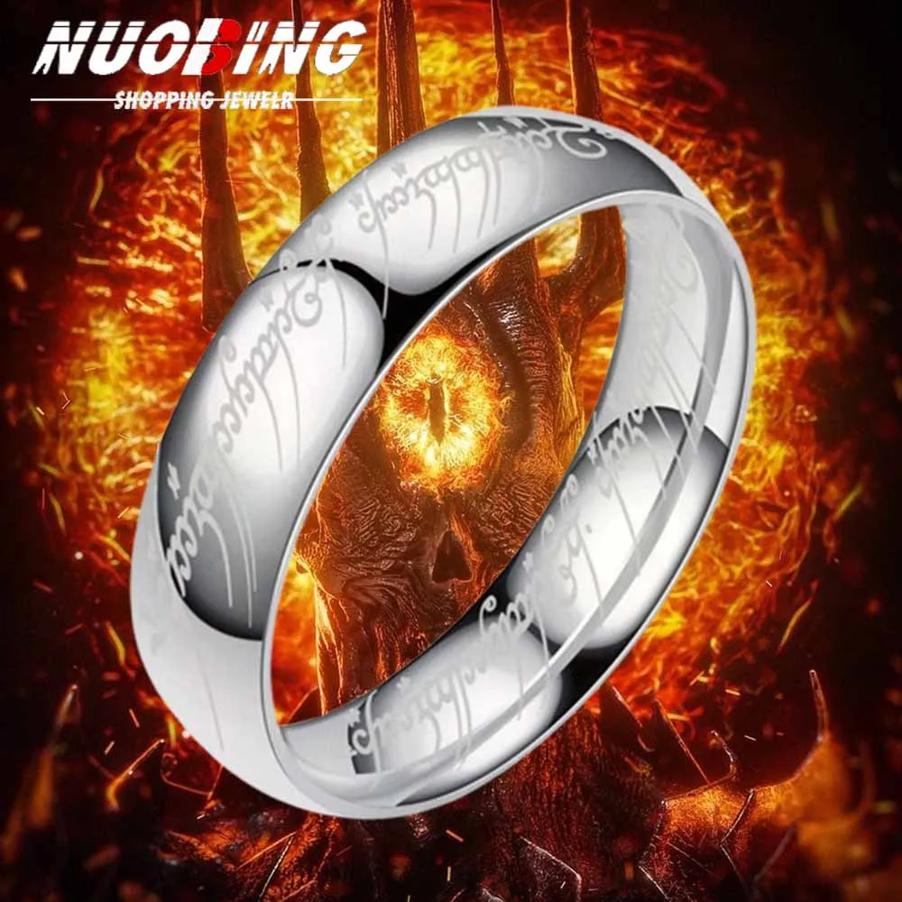 

6MM Stainless Steel Laser Engraving Exquisite Couples Wedding Rings Men And Women Fashion Movie Jewelry Gifts Wholesale