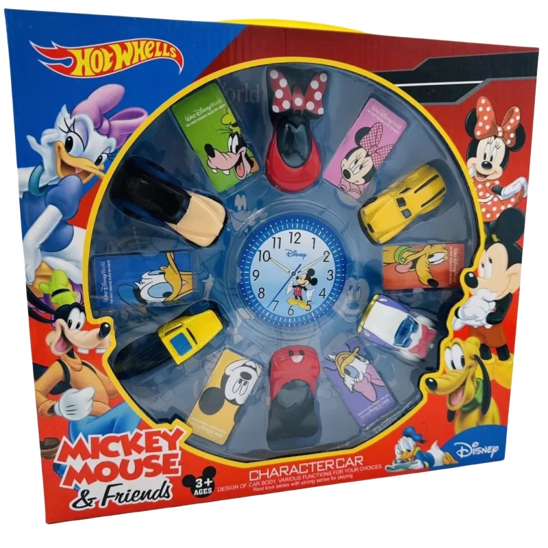 Hot Wheels coche de juguete de dibujos animados Mickey Mouse y amigos personajes coche Mickey Minnie Pato Donald Daisy coche modelo niños regalo coleccionable