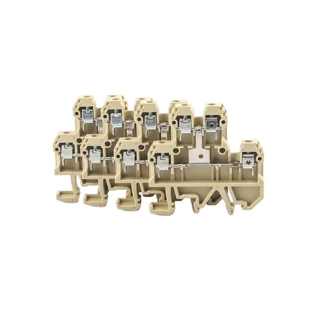 Din Rail Wire Conductor 10Pcs DK-4QV/35 Connector Two Level Screw Clamp Terminal Blocks Inflaming Type DK4QV/35