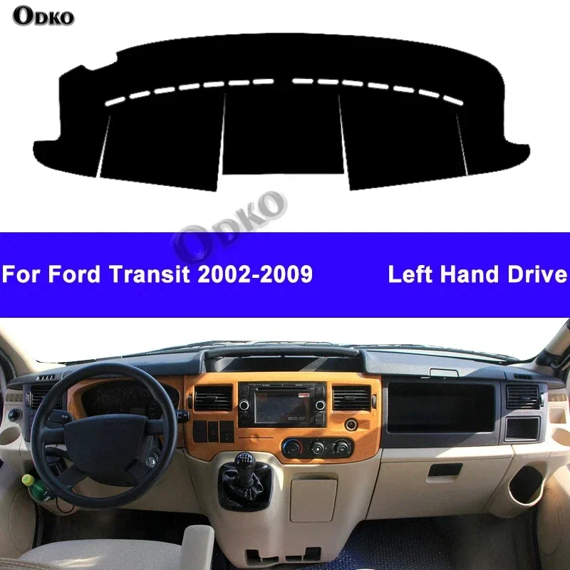 Cubierta para el Tablero del Auto, Alfombra Protectora para Ford Transit 2002-2009, Protector de Consola Central, Parasol 2008 2007 2006 2005
