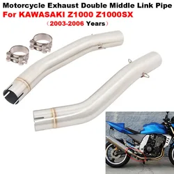 Motorcycle Exhaust Muffler Modified Mid Pipe Link 50.8mm Escape Moto Slip On For KAWASAKI Z1000 Z1000SX Ninja 1000 2003 - 2006