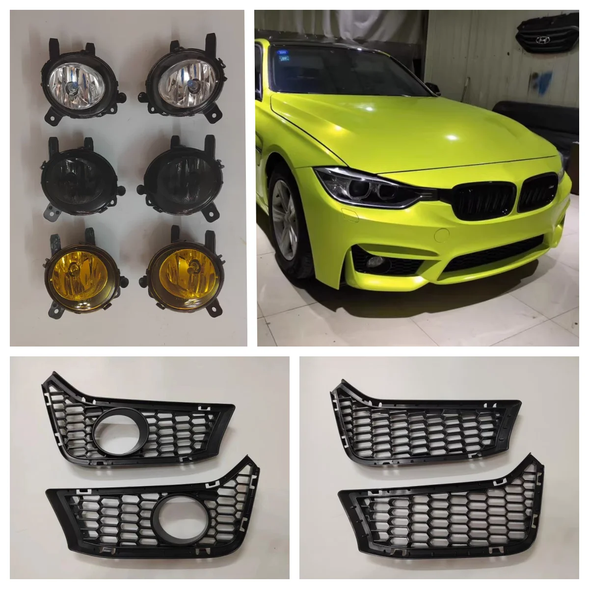 

Front bumper fog light mesh grille frame for BMW 3 series 4series E90 E92 E93 F30 F35 F32 F33 modified to M3 M4