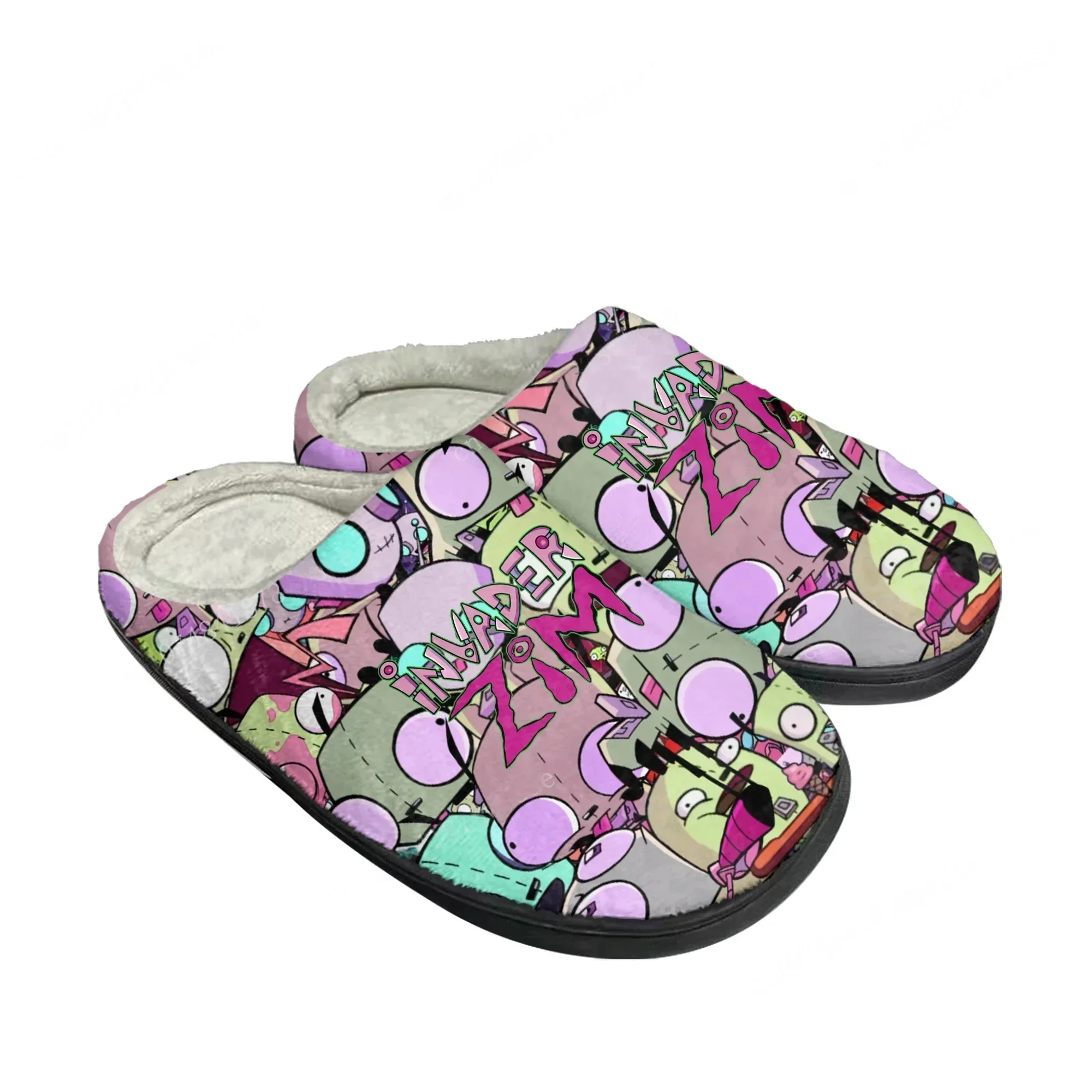 Z-Zim Home Cotton Slippers Men Women Teenager I-Invader Plush Bedroom Casual Keep Warm Shoes Anime Custom Thermal Indoor Slipper