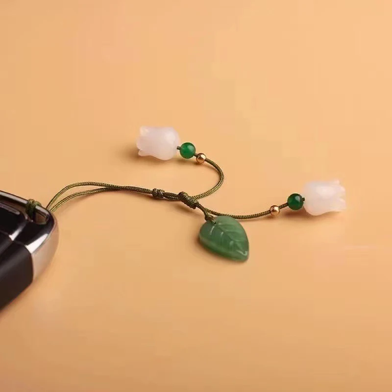 1Pcs Phone Charm Glaze Orchids Pendant Keychain Phone Chain Strap Lanyard