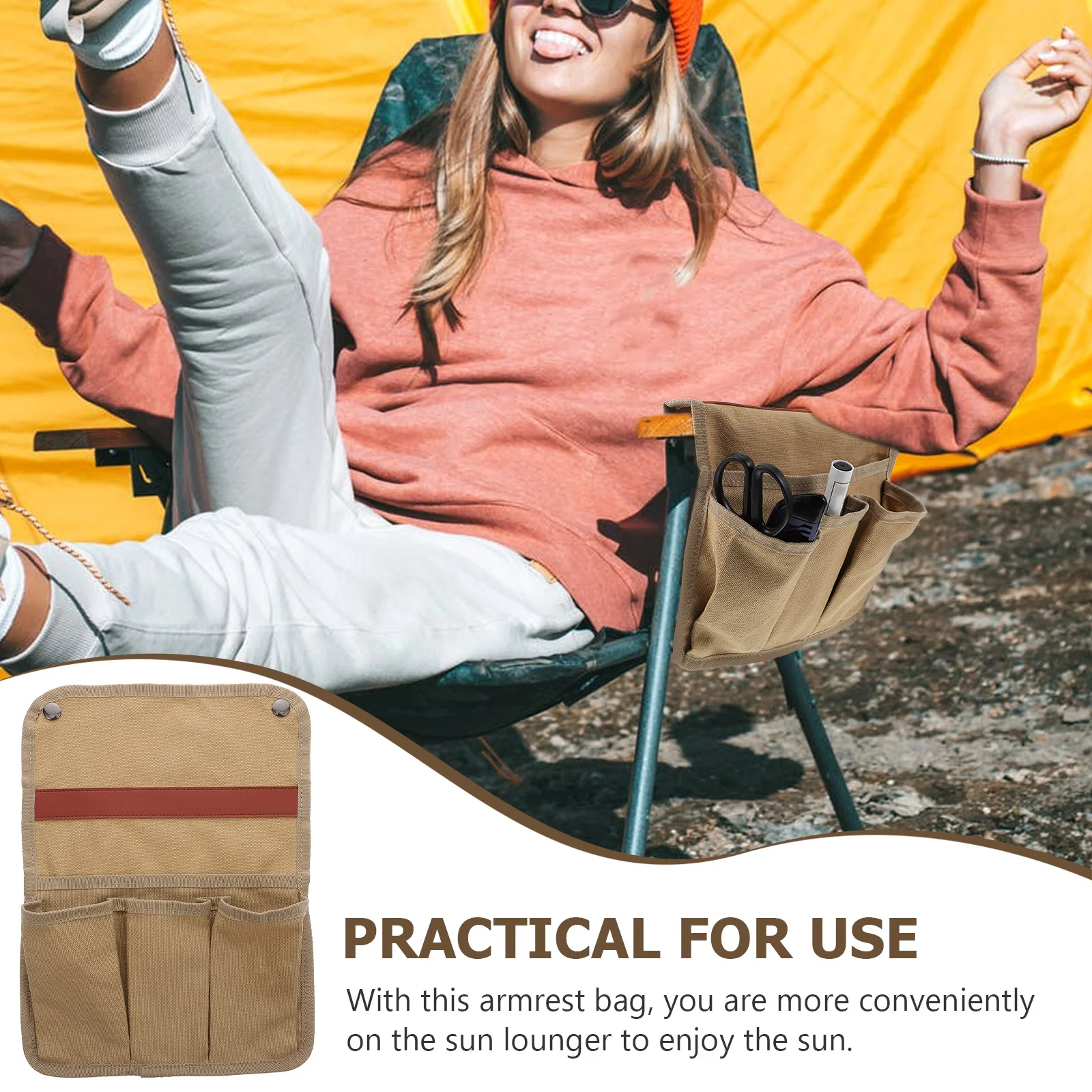 

Multi-Function Camping Armrest Bag Portable Armchair Pouch Outdoor Storage Hanging for Picnic Travel Armrest Bag