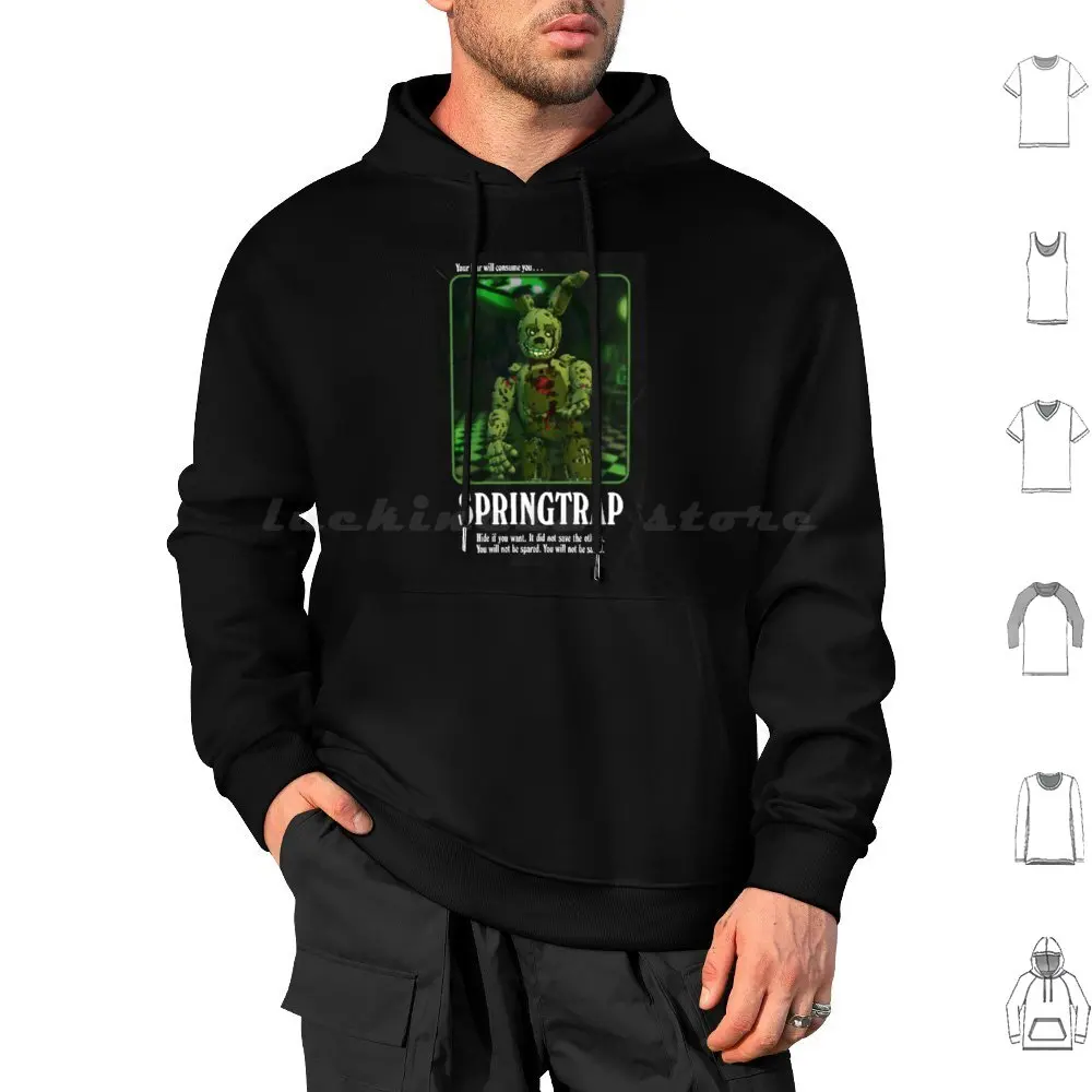 Springtrap Five Nights At Fnaf Poster Hoodie cotton Long Sleeve Springtrap Fnaf Five Nights At Fanart Digital Design