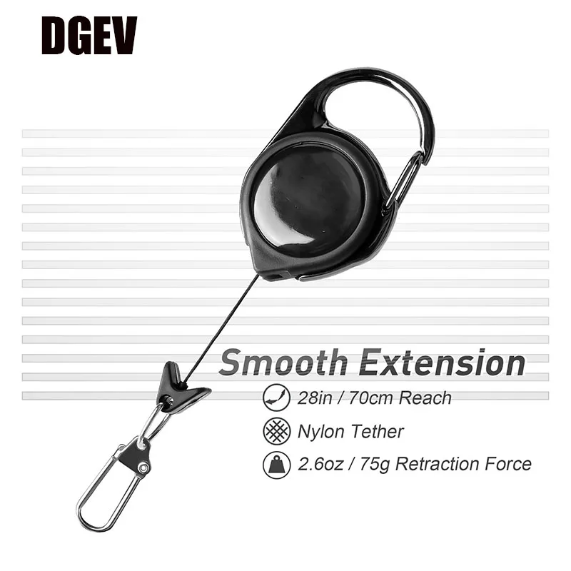 Retractable Heavy Duty Pull Reel Carabiner Strong Steel Wire Rope Buckle Spring Key Ring Outdoor Sporty attachment Keychain Tool