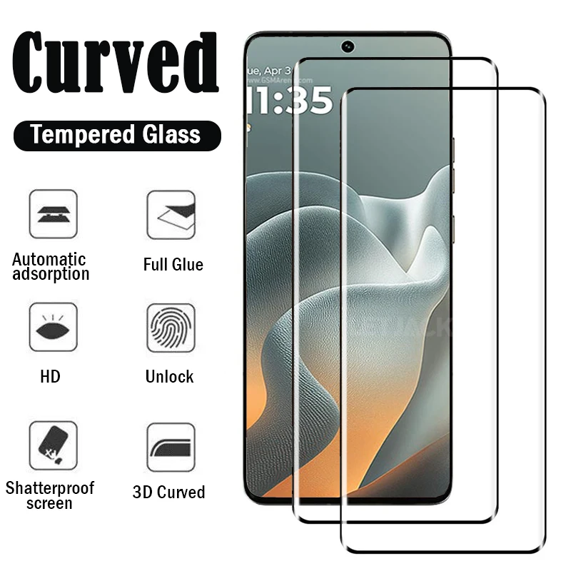 

3D Curved Tempered Glass for Motorola Edge 70 Fusion+ Full Glue Screen Protector for Edge 70 Fusion 5G Protective Film