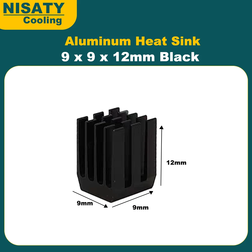 

10PCS 9x9x12mm Aluminum Heatsink Block Computer Cooler Electronic Chip Radiator Black 9mm Mini IC Chipset Cooling Cooler