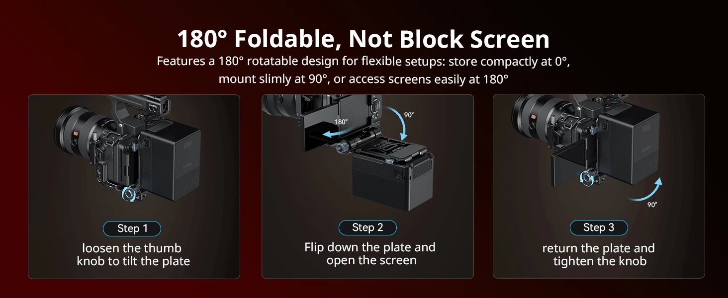 SmallRig Faltbare V-Mount-Batterieplatte für Sony FX3 / A7 V / A7 IV / A7S III für Canon R5 / R6 für Nikon Z8 QR-Platte für Arca – Detail 4