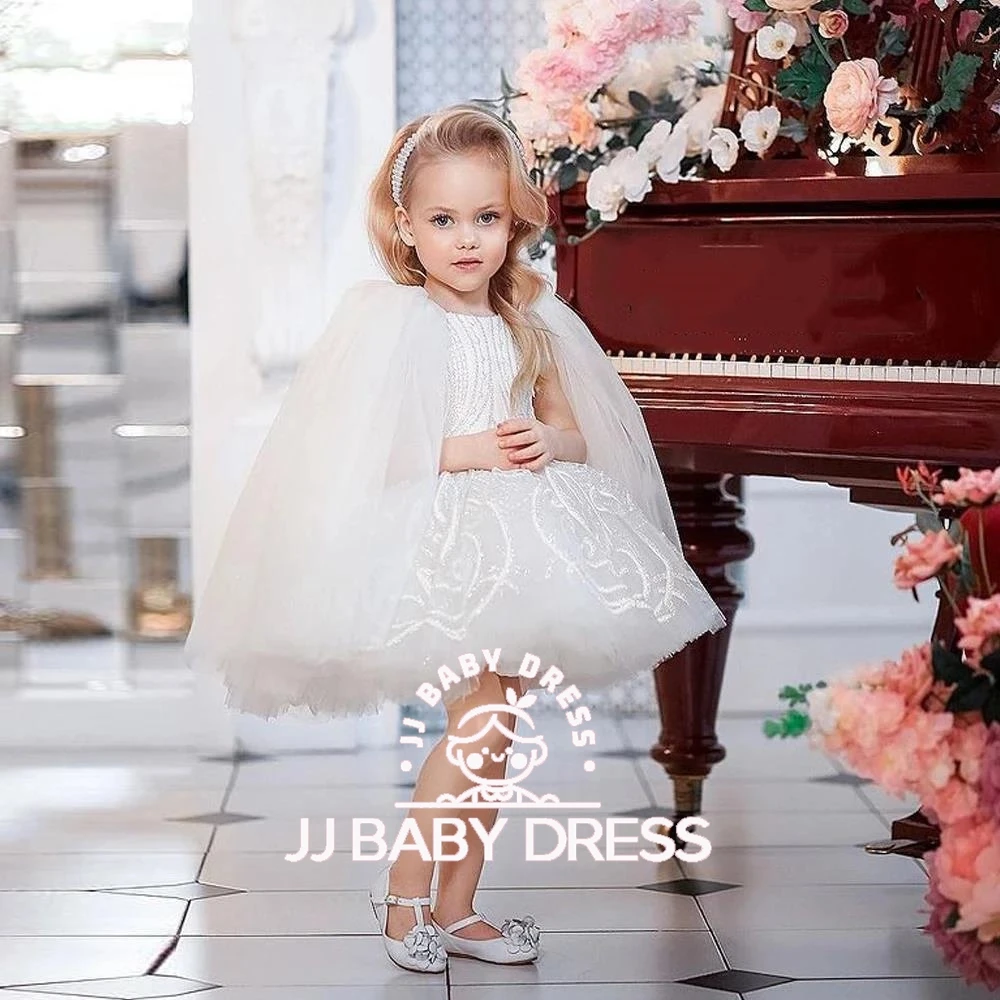 

2025 New White Puffy Baby Lush Birthday Party Dress