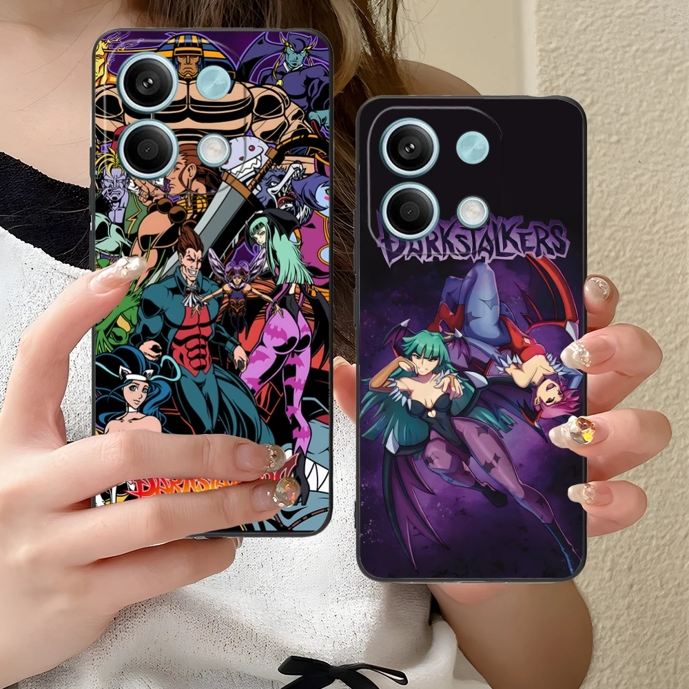 Darkstalkers Morrigan Mobile Cell Phone Case for Xiaomi Redmi 14 13 13C 12 12C 10 10C A1 A2 A3 Plus 5G Black Phone Cover Shell