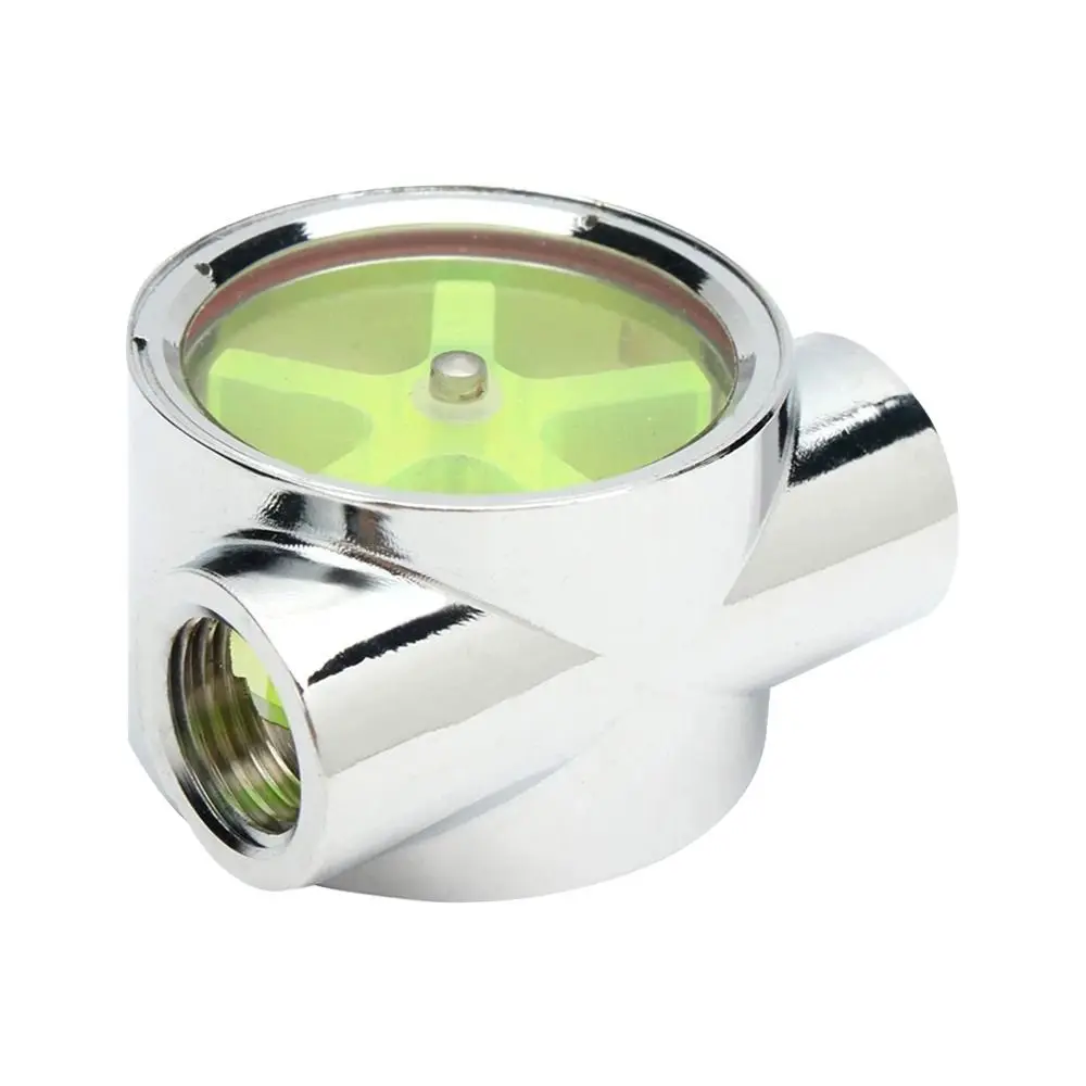 Портативный медный хромированный пятикрытие, 2-ходовой G1/4, резьбовой индикатор расхода водяного охлаждения, расходомер