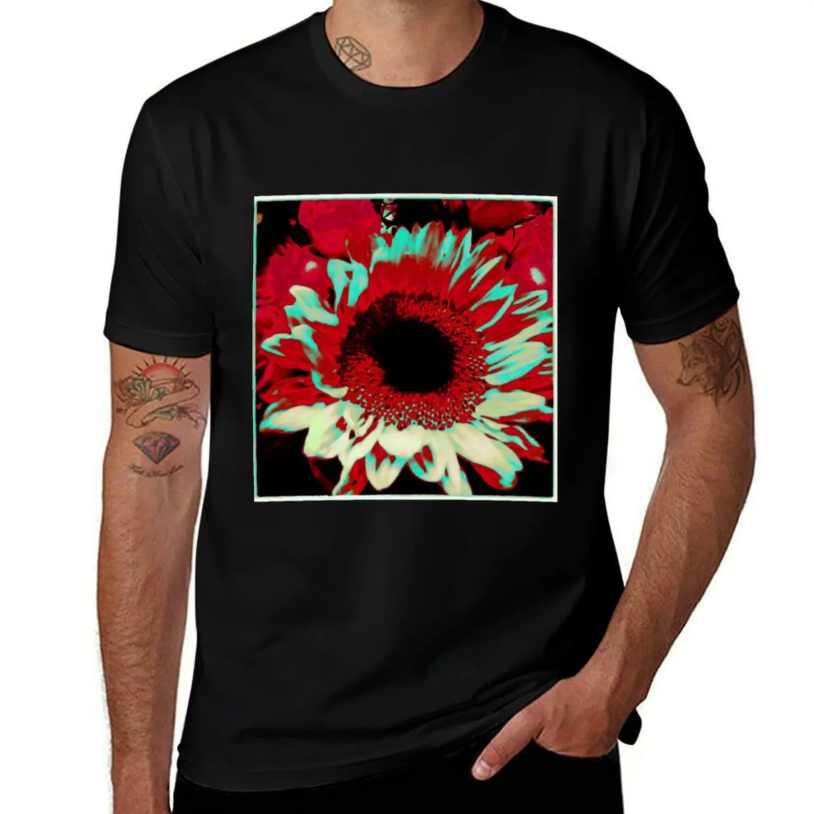 

Bright Floral - Fiery Sunflower Design T-Shirt man t shirt heavy cotton t shirt personalised man t shirt luxury T-Shirt