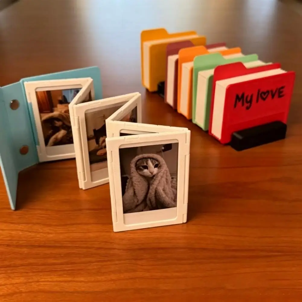 2026 Mini Photo Album with Clear Sleeves Portable Picture Holder for Wallet-Sized Photos Creative Photo Folder Novelty Display f